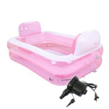 Bañera De Hidromasaje Inflable Plegable Gigante SPA para Adultos Bañera De Pie Cómoda Libre, Espesar La Bañera De Masaje En Casa Remojo con Bomba De Aire Eléctrica Respaldo Doble 200 litros