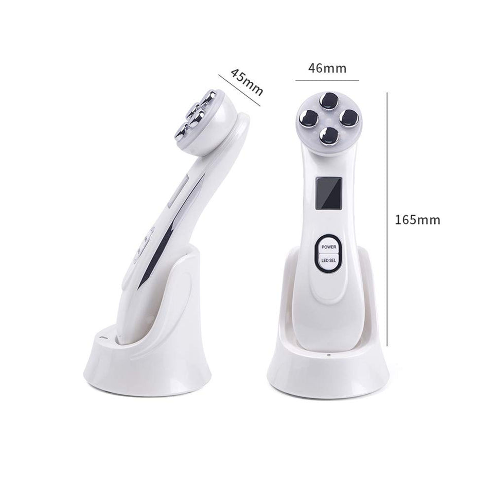 ZYFWBDZ Masajeador Facial Ultrasonido Facial Masaje Anti envejecimiento 5 Modo de luz LED Reafirmación de la Piel Eliminar Arrugas Cuidado de la Piel Instrumento de Belleza