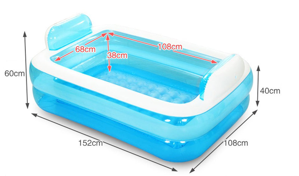 Bañera De Hidromasaje Inflable Plegable Gigante SPA para Adultos Bañera De Pie Cómoda Libre, Espesar La Bañera De Masaje En Casa Remojo con Bomba De Aire Eléctrica Respaldo Doble 200 litros