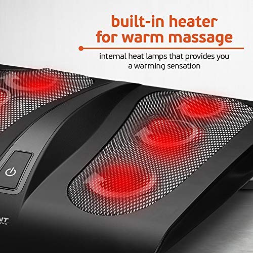 Belmint Masajeador de Pies con Deep Shiatsu Kneading, Masaje Pie de Máquina Equipado con 18 Nodos de Masaje y Función de Calor para Aliviar Dolores de Pie, Estrés, Pantorrilla y Fascitis Plantar