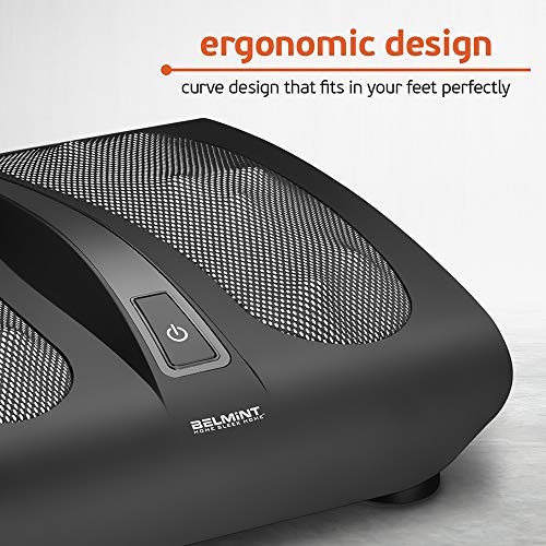 Belmint Masajeador de Pies con Deep Shiatsu Kneading, Masaje Pie de Máquina Equipado con 18 Nodos de Masaje y Función de Calor para Aliviar Dolores de Pie, Estrés, Pantorrilla y Fascitis Plantar