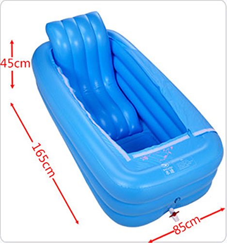 Bañera De Hidromasaje Inflable Para Adultos SPA SPA Bañera Independiente De Pie Espesar Hogar Con Respaldo De La Bomba De Aire Eléctricasilla S Integrada Azul/Rosa,Blue