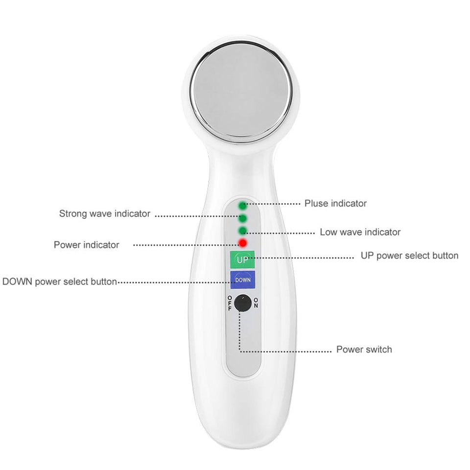 TMISHION Máquina de Adelgazamiento Corporal, Dispositivo de Masaje Facial ultrasónico Antiarrugas para Masaje Facial y Corporal Estiramiento de hinchazón oscuras para Ojos y Patas(US)