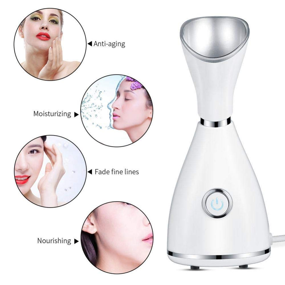 Lzour Vapor Facial irónico Nano, Vapor Facial del Balneario, inhalador Profesional del Vapor del Sino con la Niebla Caliente unclog el poro para el hogar SPA Que Abre los poros para la eliminación