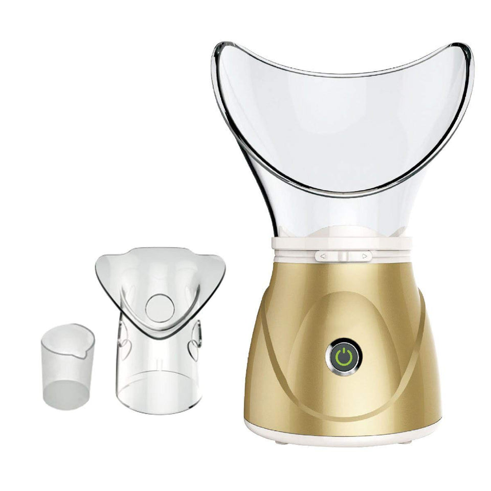 Lzour Professional Digital Deluxe Facial SPA Mist and Sauna inhalador SPA – Ayuda a Abrir los poros y Eliminar la Suciedad, bacterias y residuos de Maquillaje (Oro)