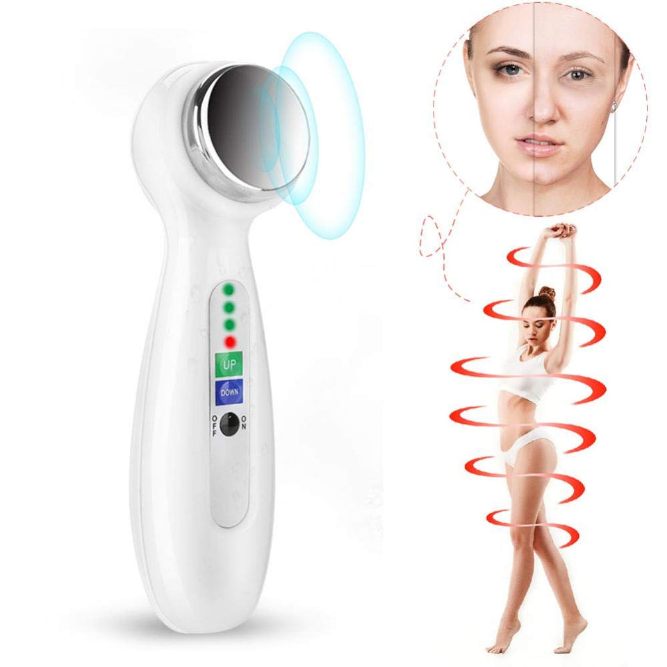 TMISHION Máquina de Adelgazamiento Corporal, Dispositivo de Masaje Facial ultrasónico Antiarrugas para Masaje Facial y Corporal Estiramiento de hinchazón oscuras para Ojos y Patas(US)