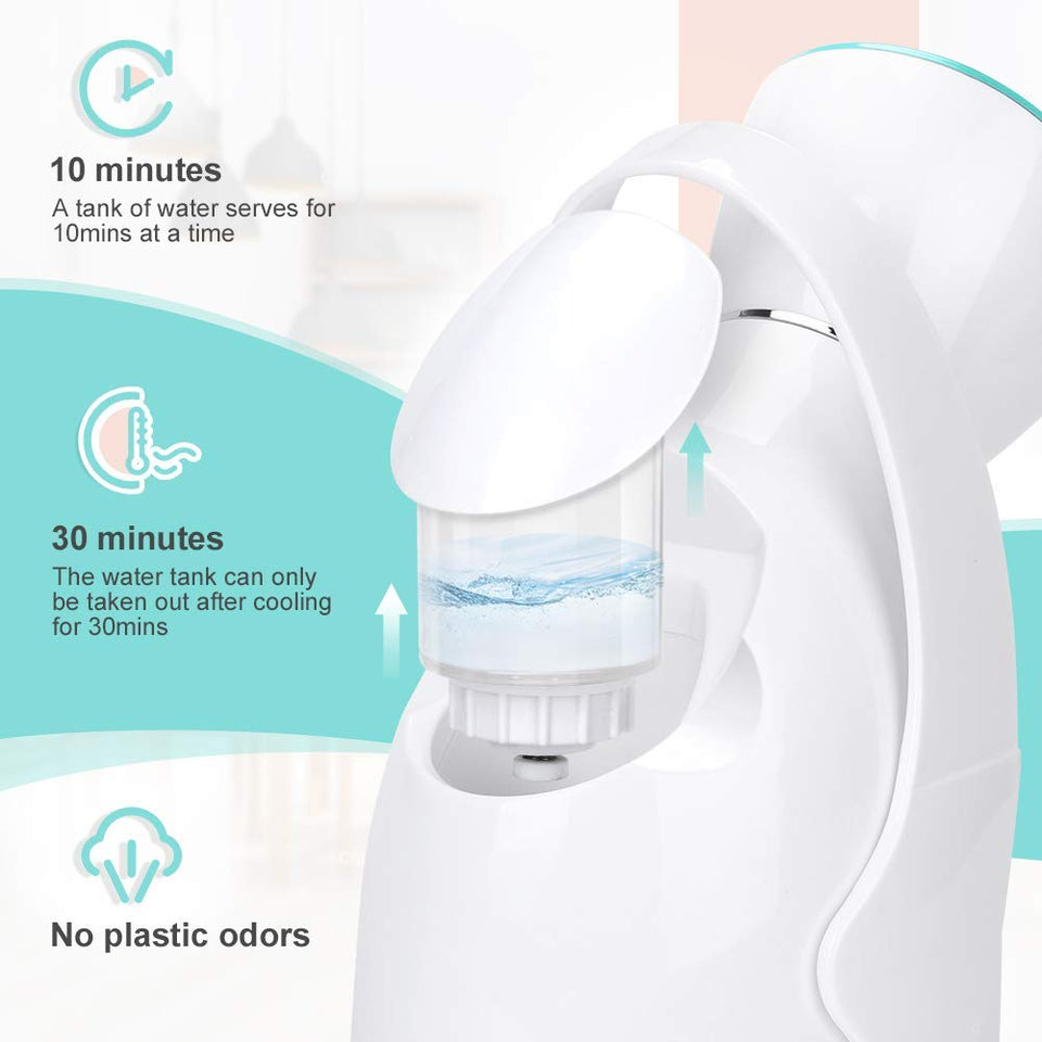 Lzour Facial Vapor Facial Sauna Nano iónico Caliente Niebla con difusor de Aceite Esencial para Cara Home SPA hidratación Abertura poros y Cuidado de la Piel