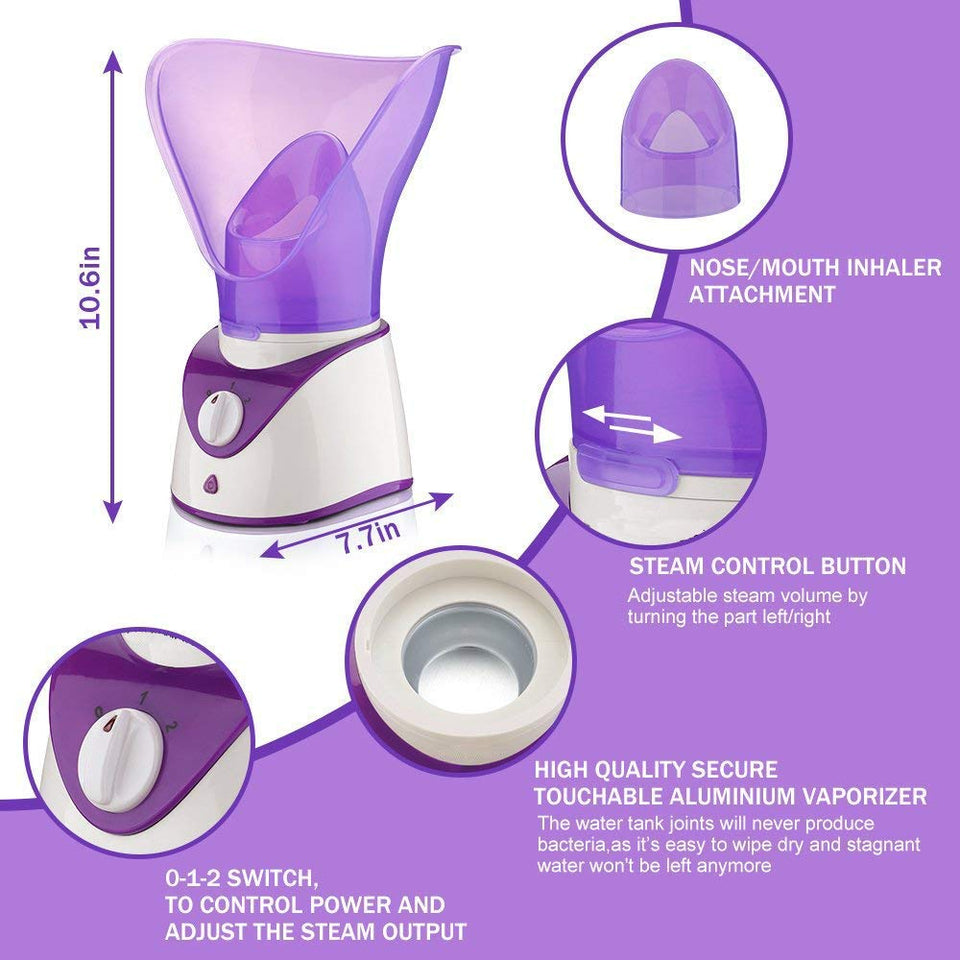 Lzour Facial Vapor Sauna Home SPA Caliente Niebla hidratación poros Limpiar blackheads Claro acné aromaterapia Cuidado de la Piel humidificador