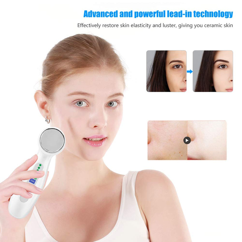 TMISHION Máquina de Adelgazamiento Corporal, Dispositivo de Masaje Facial ultrasónico Antiarrugas para Masaje Facial y Corporal Estiramiento de hinchazón oscuras para Ojos y Patas(US)