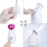 Lzour Vaporizador Facial, Wolady Nano Iónico Vaporizador Facial para poros con luz UV Niebla Caliente Pulverizador humectante Casa Sauna SPA Bonus Blackhead Extractor Kit