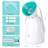 Lzour Facial Vapor Facial Sauna Nano iónico Caliente Niebla con difusor de Aceite Esencial para Cara Home SPA hidratación Abertura poros y Cuidado de la Piel