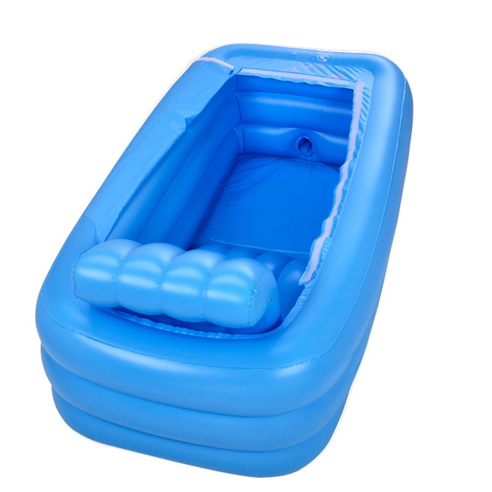 Bañera De Hidromasaje Inflable Para Adultos SPA SPA Bañera Independiente De Pie Espesar Hogar Con Respaldo De La Bomba De Aire Eléctricasilla S Integrada Azul/Rosa,Blue