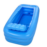 Bañera De Hidromasaje Inflable Para Adultos SPA SPA Bañera Independiente De Pie Espesar Hogar Con Respaldo De La Bomba De Aire Eléctricasilla S Integrada Azul/Rosa,Blue