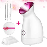 Lzour Vaporizador Facial, Wolady Nano Iónico Vaporizador Facial para poros con luz UV Niebla Caliente Pulverizador humectante Casa Sauna SPA Bonus Blackhead Extractor Kit