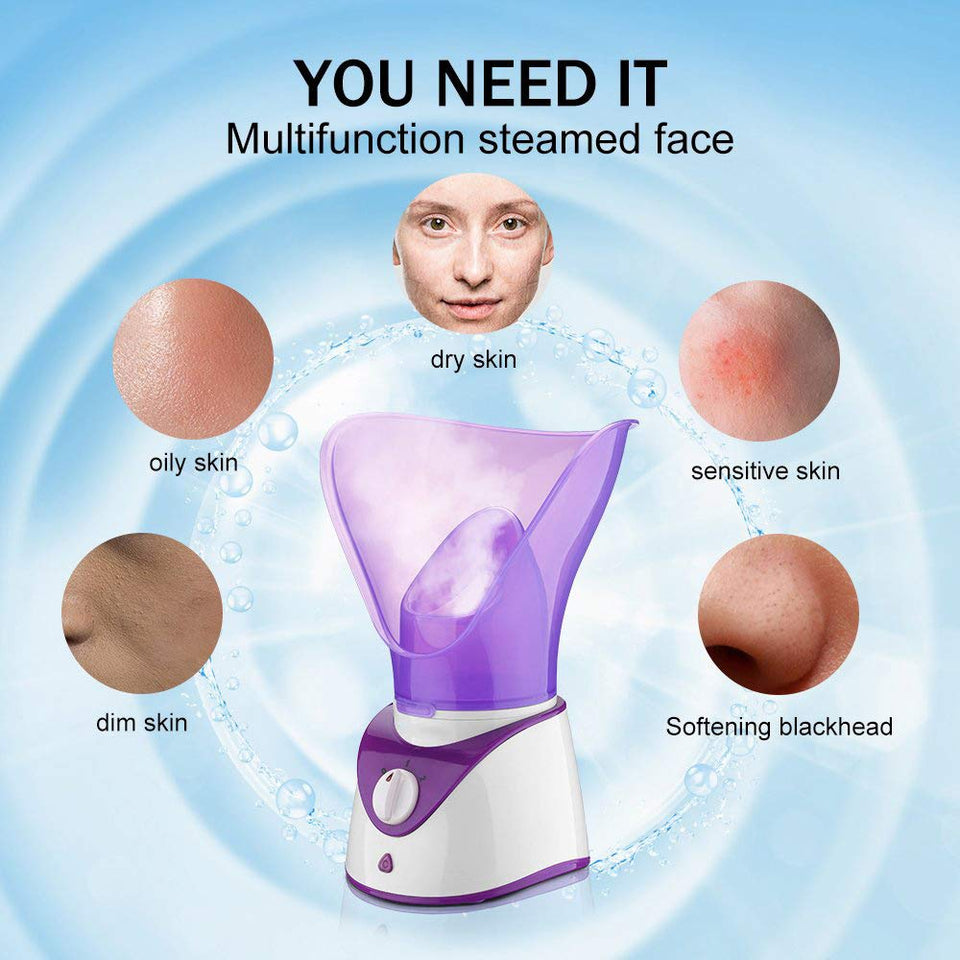 Lzour Facial Vapor Sauna Home SPA Caliente Niebla hidratación poros Limpiar blackheads Claro acné aromaterapia Cuidado de la Piel humidificador