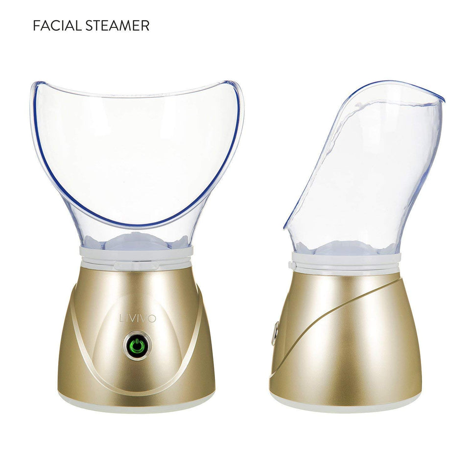 Lzour Professional Digital Deluxe Facial SPA Mist and Sauna inhalador SPA – Ayuda a Abrir los poros y Eliminar la Suciedad, bacterias y residuos de Maquillaje (Oro)