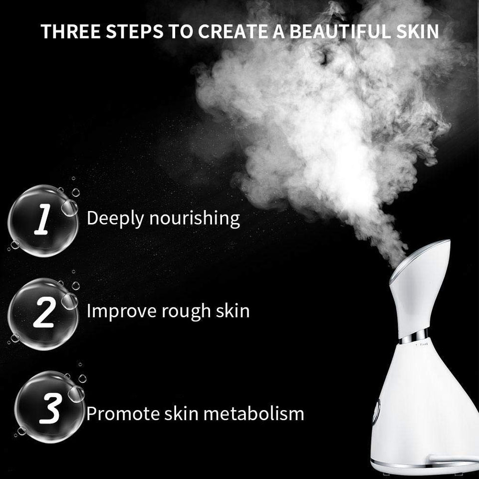 Lzour Vapor Facial irónico Nano, Vapor Facial del Balneario, inhalador Profesional del Vapor del Sino con la Niebla Caliente unclog el poro para el hogar SPA Que Abre los poros para la eliminación