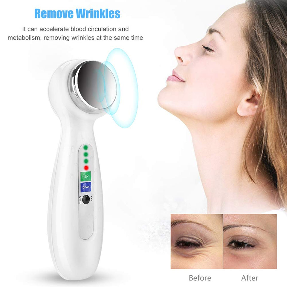 TMISHION Máquina de Adelgazamiento Corporal, Dispositivo de Masaje Facial ultrasónico Antiarrugas para Masaje Facial y Corporal Estiramiento de hinchazón oscuras para Ojos y Patas(US)