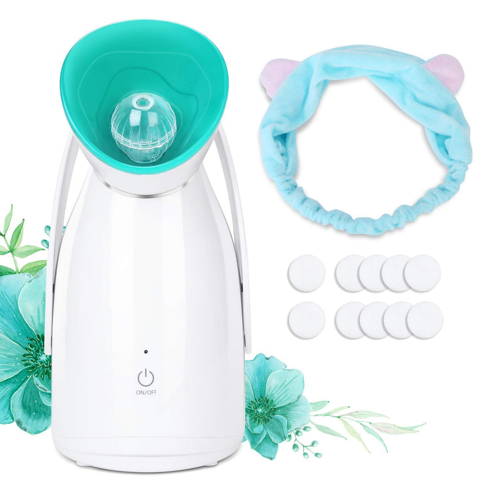 Lzour Facial Vapor Facial Sauna Nano iónico Caliente Niebla con difusor de Aceite Esencial para Cara Home SPA hidratación Abertura poros y Cuidado de la Piel
