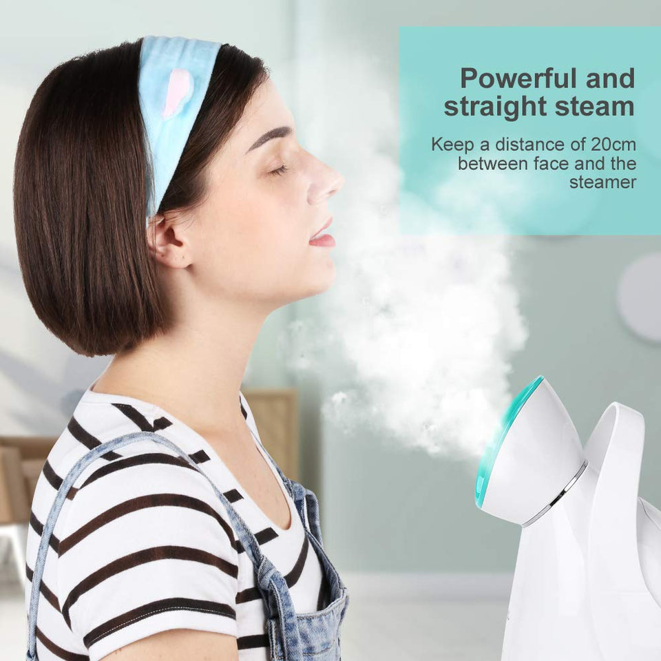 Lzour Facial Vapor Facial Sauna Nano iónico Caliente Niebla con difusor de Aceite Esencial para Cara Home SPA hidratación Abertura poros y Cuidado de la Piel