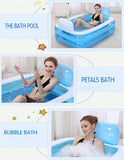 Bañera De Hidromasaje Inflable Plegable Gigante SPA para Adultos Bañera De Pie Cómoda Libre, Espesar La Bañera De Masaje En Casa Remojo con Bomba De Aire Eléctrica Respaldo Doble 200 litros