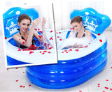Bañera Hinchable Plegable SPA Adulto Bañera Independiente De Pie Espesar Hogar Con Respaldo De Bomba De Aire Eléctrico Azul/Rosa,Blue