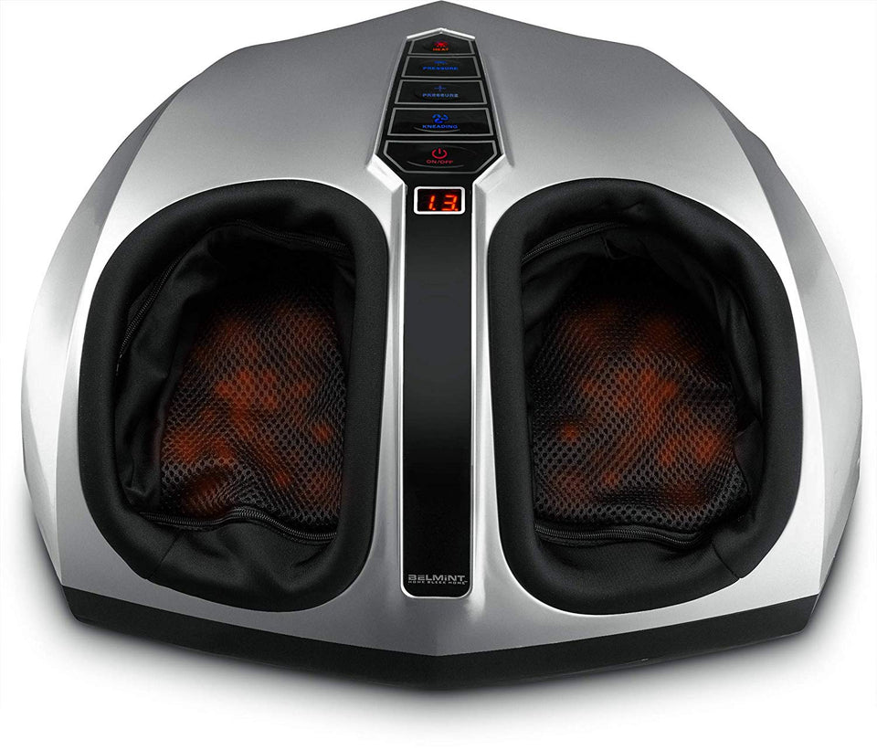 Belmint Shiatsu Masajeador de Pies y Pantorrillas con Función de Calor para Aliviar la Fascitis Plantar, Dolor Crónico y Tensiones, SPA para Pies de Terapia Shiatsu Reenergiza Pies Cansados